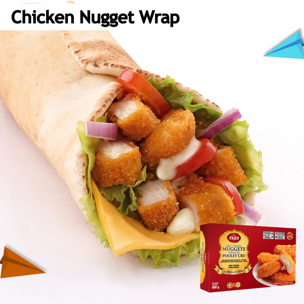 Chicken nugget paratha roll | taza